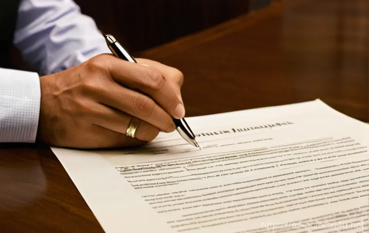 연극배우의 법적 권리와 의무 - **Prompt 1: The Contract's Fine Print**
    "A close-up, highly detailed shot of a diverse actor, la...