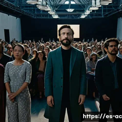 연극배우와 창작 연극 발전 - **Prompt:** A dynamic scene depicting an immersive theater experience. An actor, dressed in stylish ...