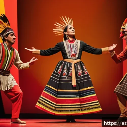 연극배우의 예술적 교류 사례 - A vibrant theatrical scene showcasing a diverse group of actors on stage blending cultural tradition...